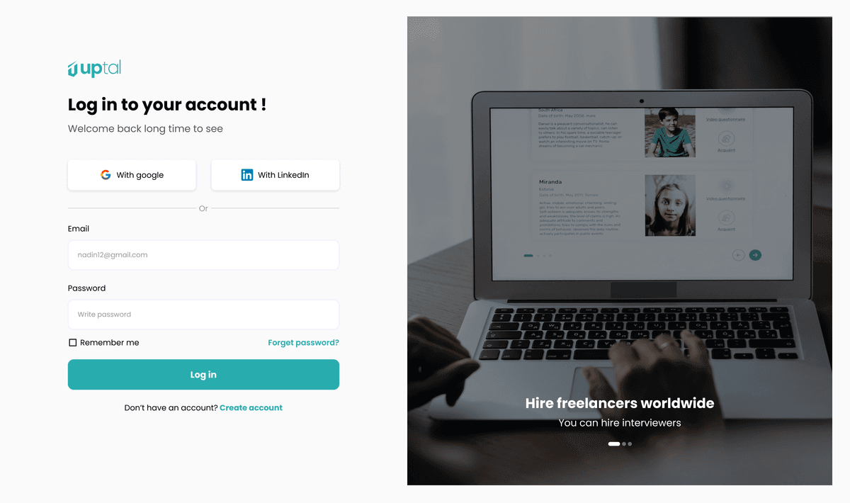 UptaL — Freelance Hiring Platform