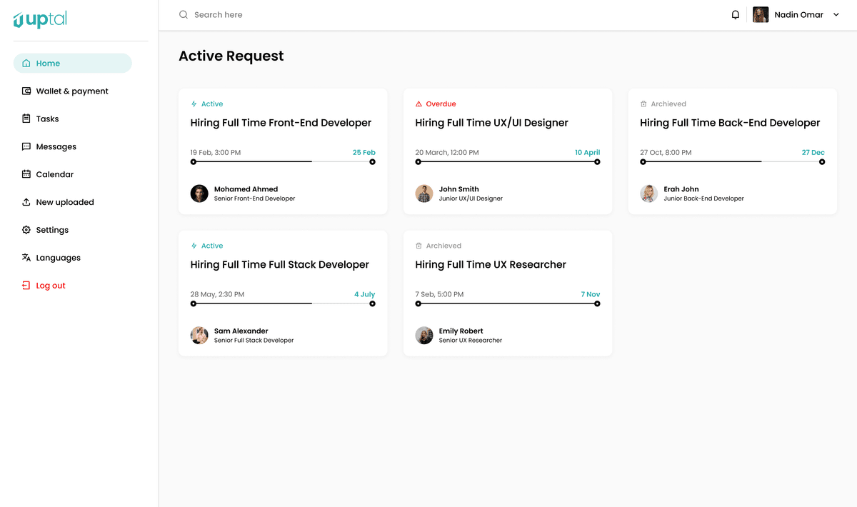 UptaL — Freelance Hiring Platform gallery image 1